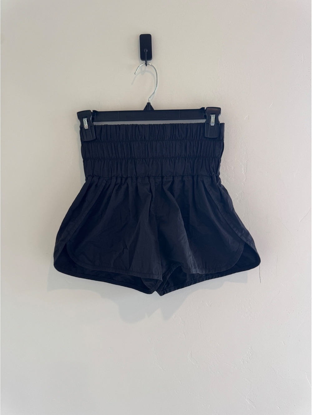 Free People Movement Black High Rise Smocked Running Shorts XS